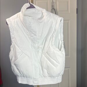 Elegant White Women's Puffer Vest
